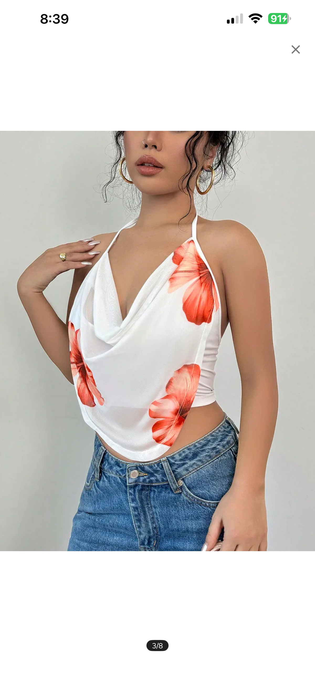 Floral Halter Neck Camisole