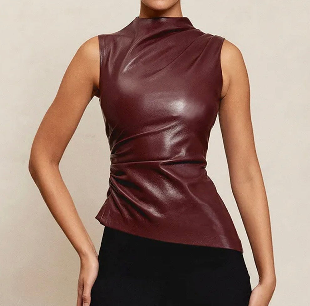 Pu Leather Top