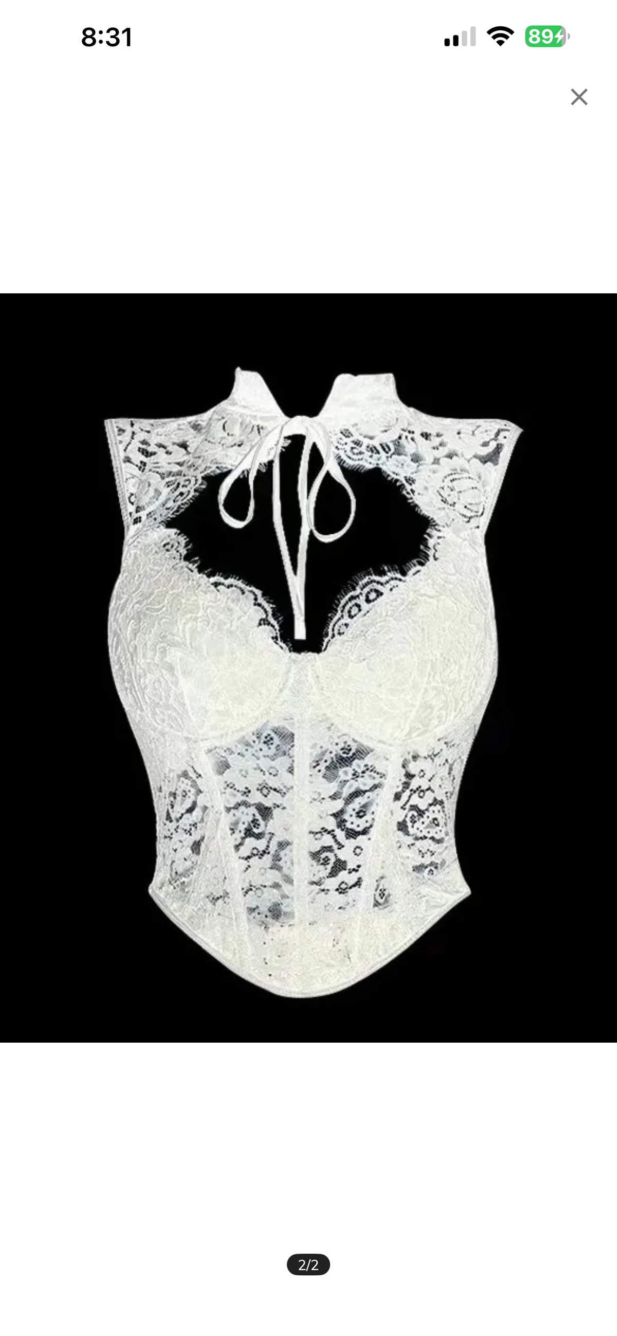 White Lace Stitching Tank Top