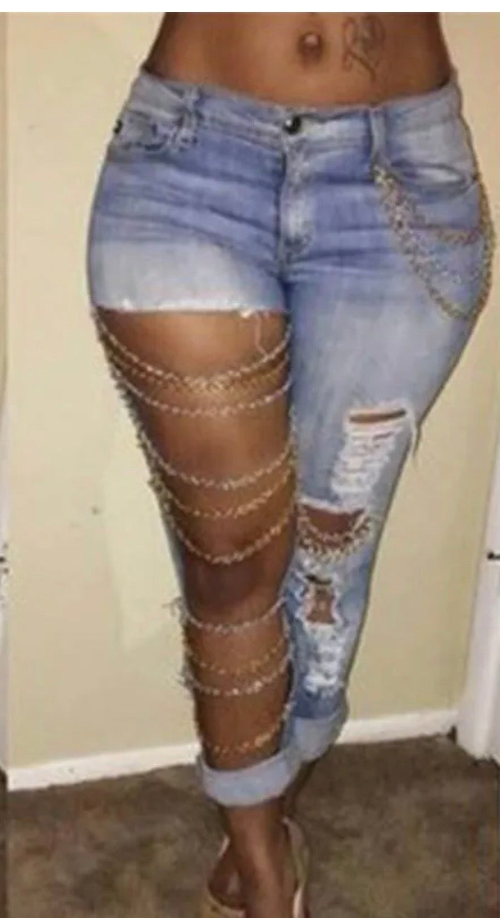 Blue Chain Jeans