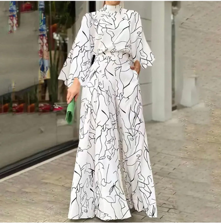 White Printed Jumpsuit